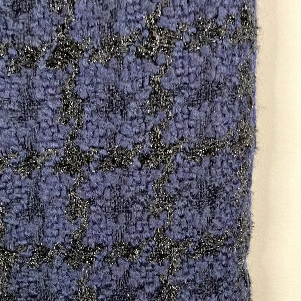 J Crew navy blue and metallic black houndstooth pencil skirt - Picture 2 of 6